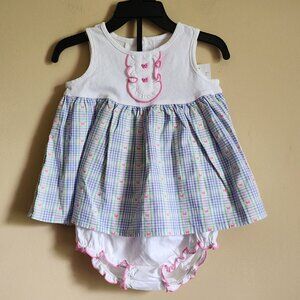 Goodlad Baby Girl Dress With Little Pink Bows. Size 9 Months. NWT